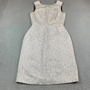 Kate Spade Sheath Dress Womens Size 8 Cream & Black Sleeveless Back Zip